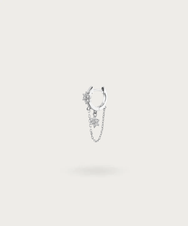"Elegant chain piercing with star in silver from Adelina"