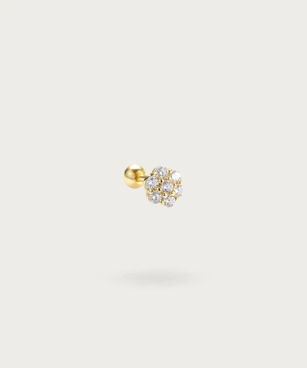 Yasmin Piercing for Earlobe in 925 Silver and Gold