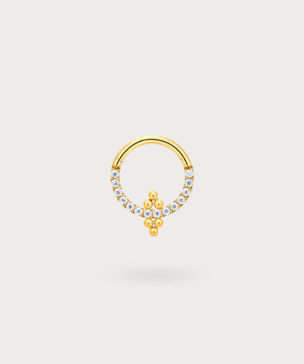 Alessandra Titanium Ring adorned with zircons for sophisticated shine