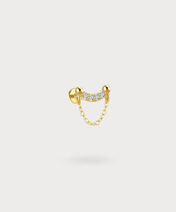Leticia flat piercing, where elegant design meets fluidity in gold or silver