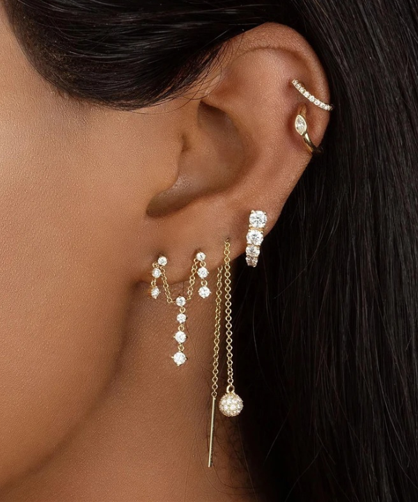 Oihana, a double piercing for a daily glamorous look