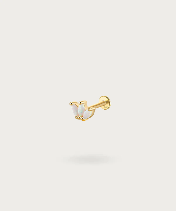 Gold-Plated Sterling Silver Elena Tragus Flower Piercing