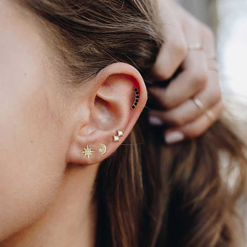 Tragus Sun Piercing worn in natural light.