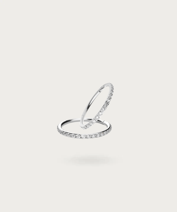 "Side view of the Titanium Rook Hoop Piercing"
