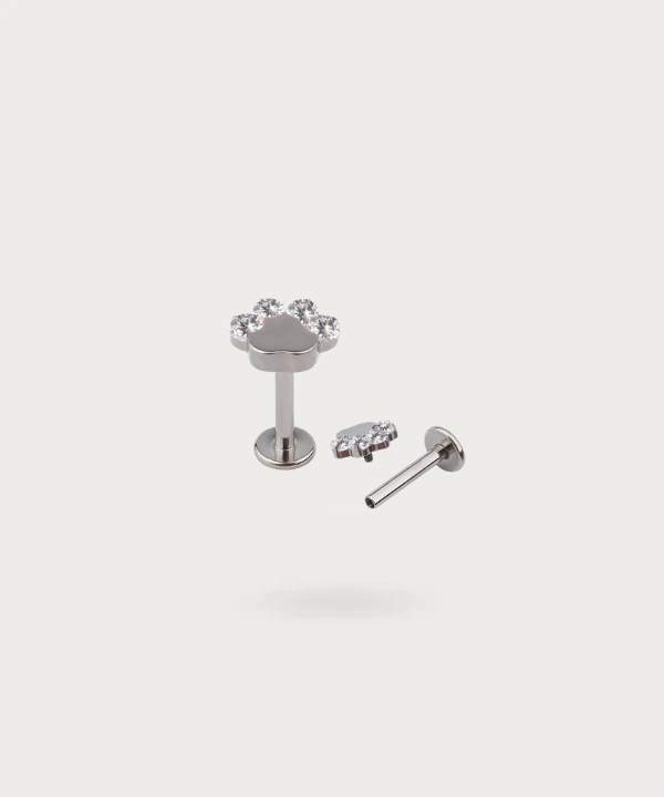 flat piercing silver titanium