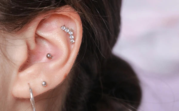 woman with conch piercing