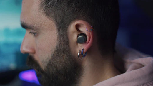 Man with modern style helix piercing