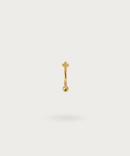gold cross rook piercing