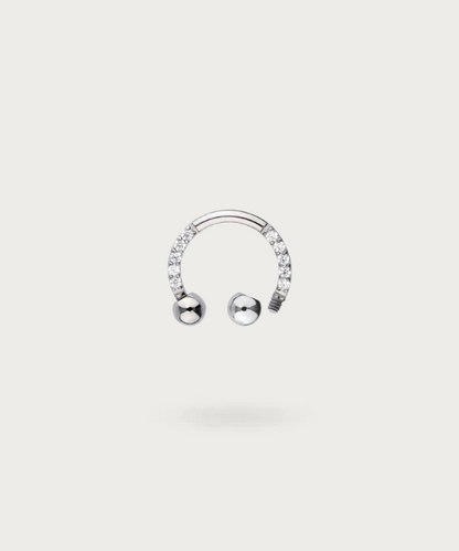 titanium horseshoe Rook piercing details
