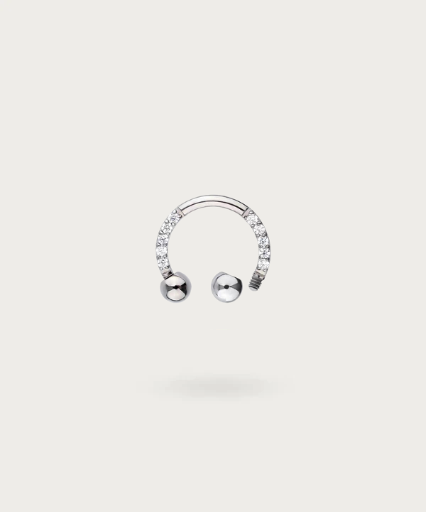 titanium horseshoe Daith piercing details