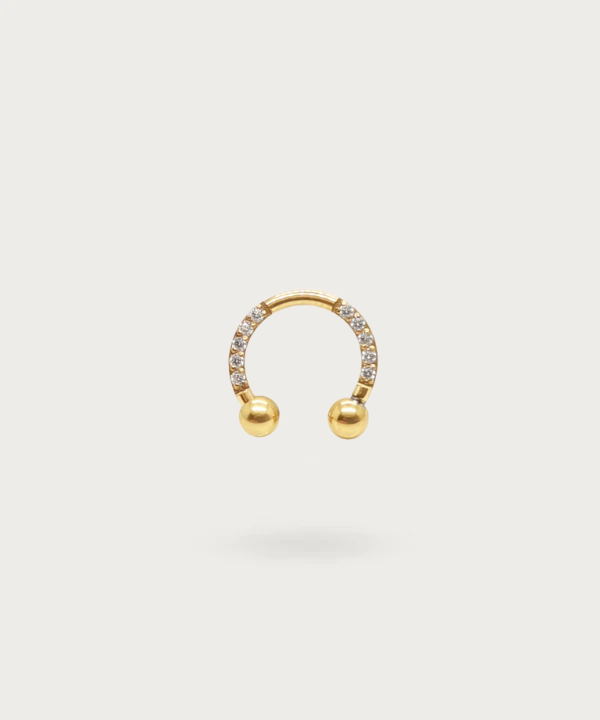 gold titanium horseshoe Helix piercing