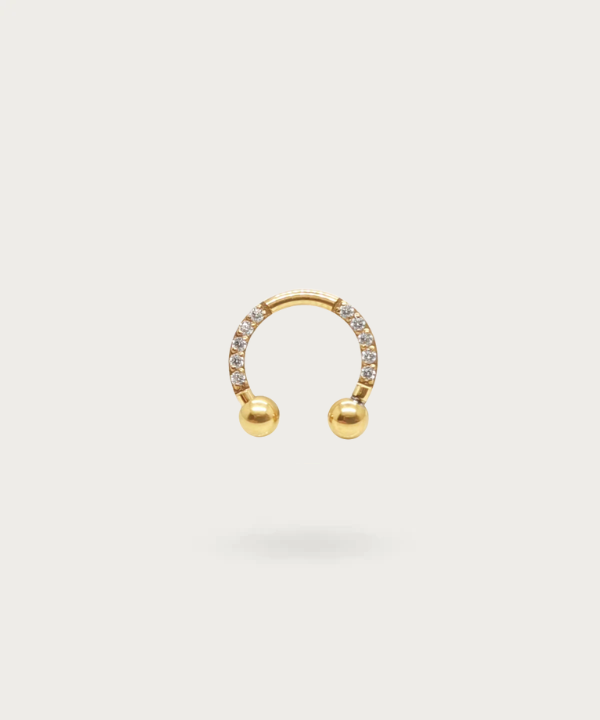 gold titanium horseshoe Daith piercing