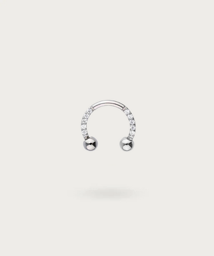 silver titanium horseshoe conch piercing