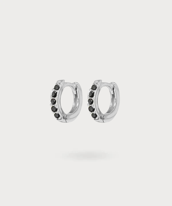 Gold Ring Helix Piercing with Black Zircons, the radiant piece of your jewelry collection