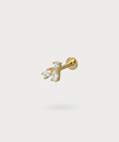 Elegantly designed Carmen Tragus Piercing in gold-plated sterling silver