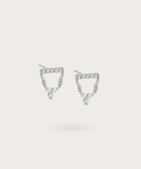 Sierra's chic straight bar earrings adorned with radiant zirconia.