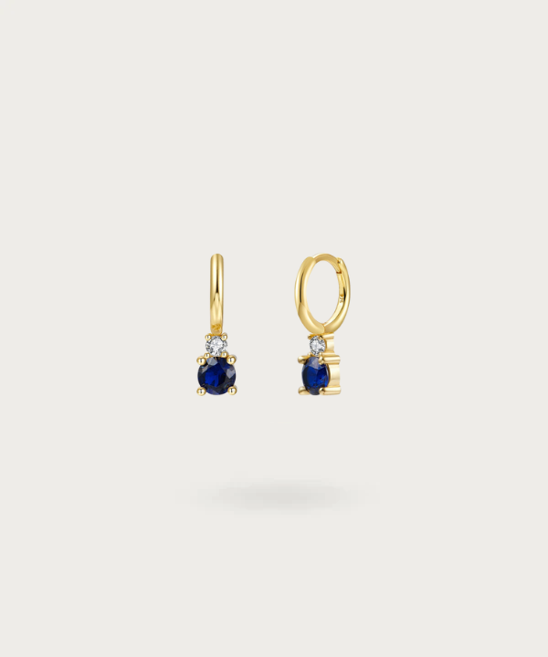 Elegant silver earrings showcasing two contrasting zirconia by Elisa.