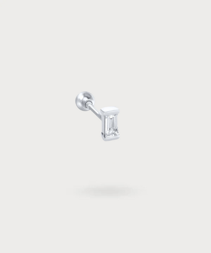 Elegant rectangular zircon on Lisabel Tragus Piercing