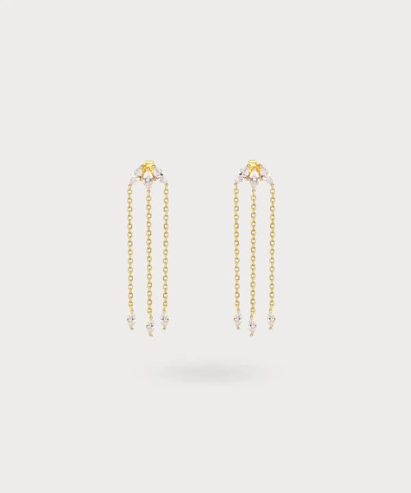 Victoria dangling earrings with zircons in diamond shades