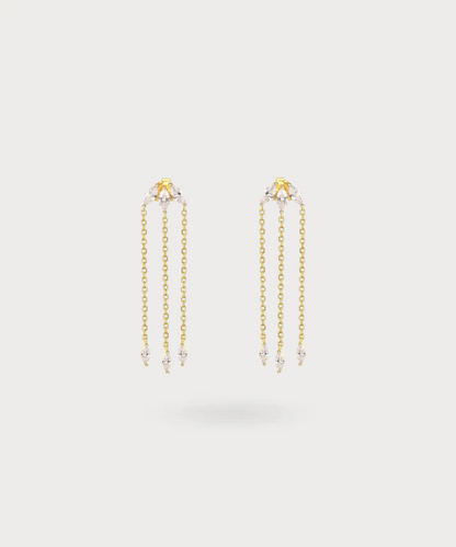 Victoria dangling earrings with zircons in diamond shades