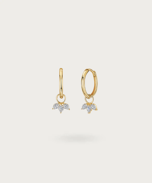 Gisele's sterling silver hoop earrings adorned with finely suspended zirconias.