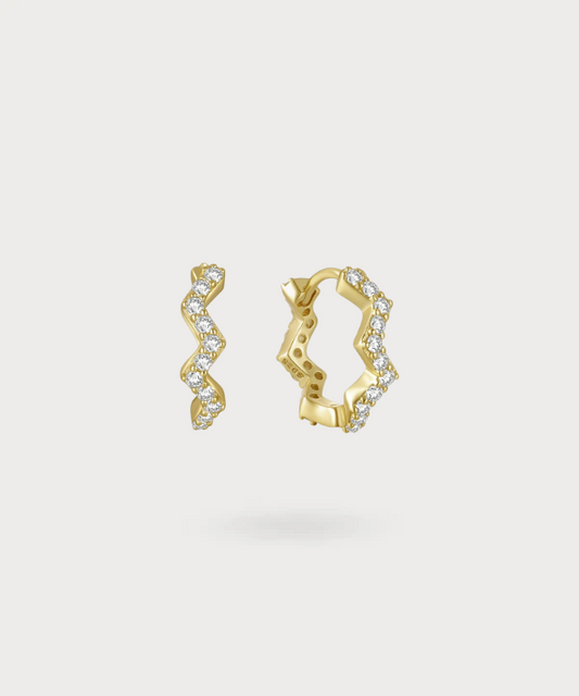 Ileana creole earrings in a twisted design adorned with zircons