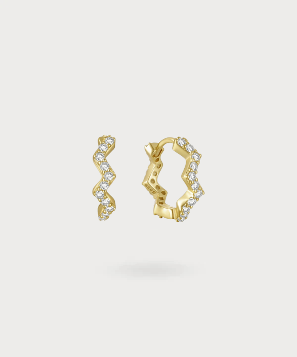 Ileana creole earrings in a twisted design adorned with zircons