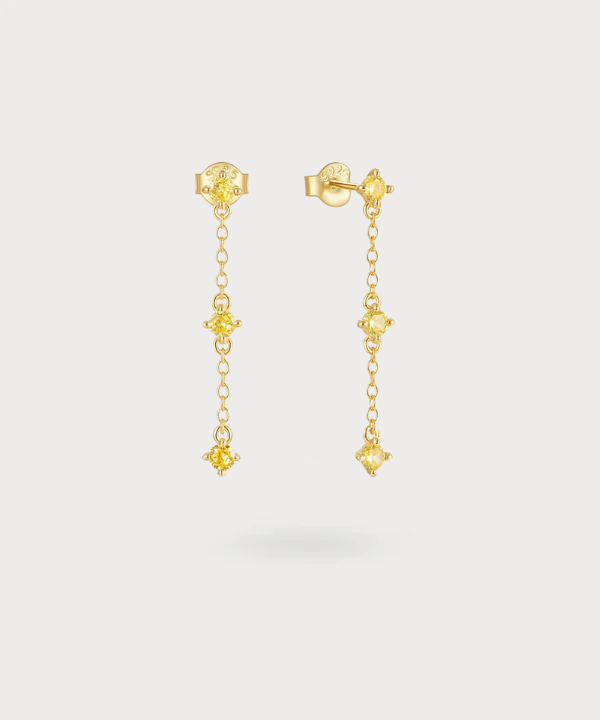 The solar glow of citrines on the Mariel dangling earrings