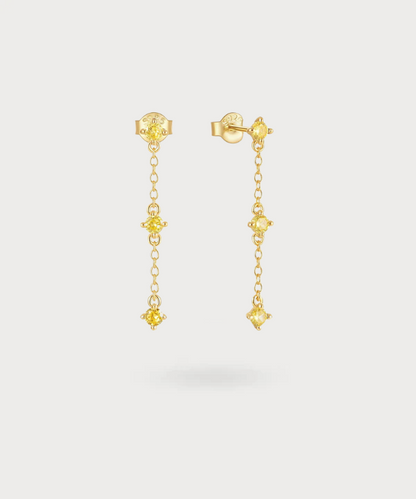 The solar glow of citrines on the Mariel dangling earrings