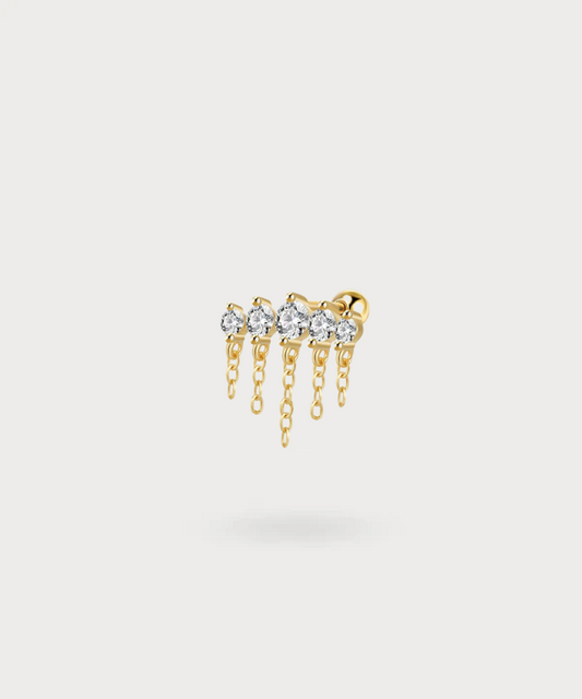 Discreet shine for the helix with the Caitlin piercing and its cascading zircons