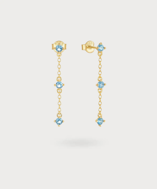 Mariel earrings with a cascade of topazes for heavenly radiance