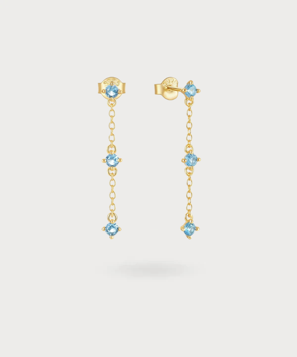 Mariel earrings with a cascade of topazes for heavenly radiance