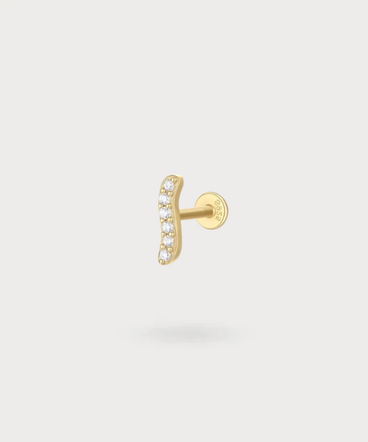 Lekora Forward Helix Piercing with a curve of zircons for a refined style