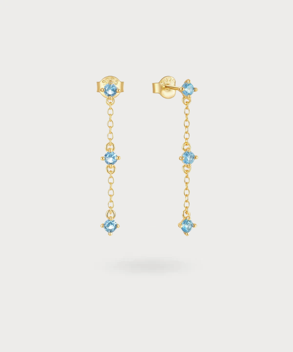 Mariel dangling earrings, where each stone tells a story of light