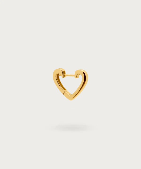 "Piercing Helix heart hoop in silver 925 gold plated with gold finish".