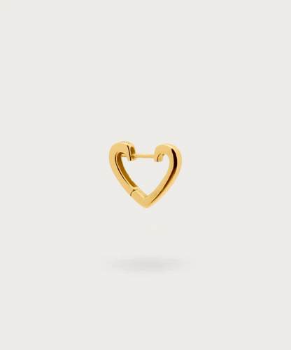 "Piercing Helix heart hoop in silver 925 gold plated with gold finish".