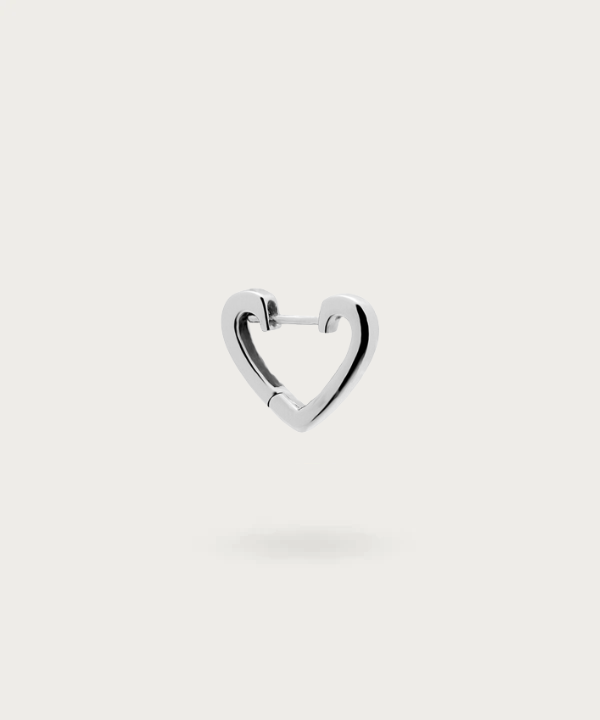 "Piercing Helix heart hoop in silver 925  with silver finish".