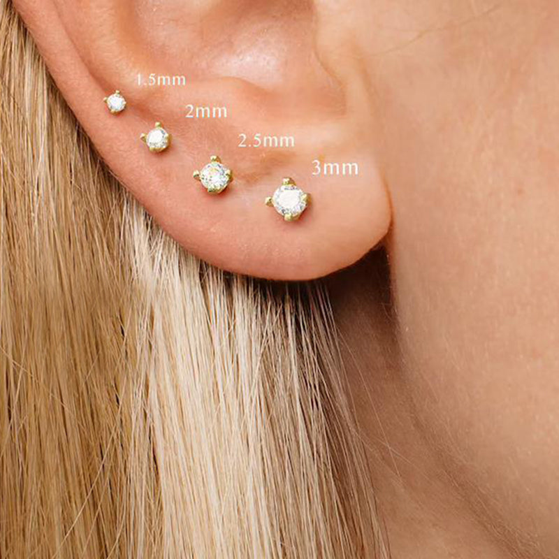 Flat Stud Piercing worn on an ear.