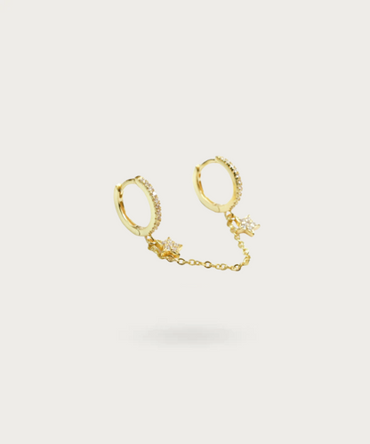 "Front view of the Ear Piercing Double Hoop Chain."