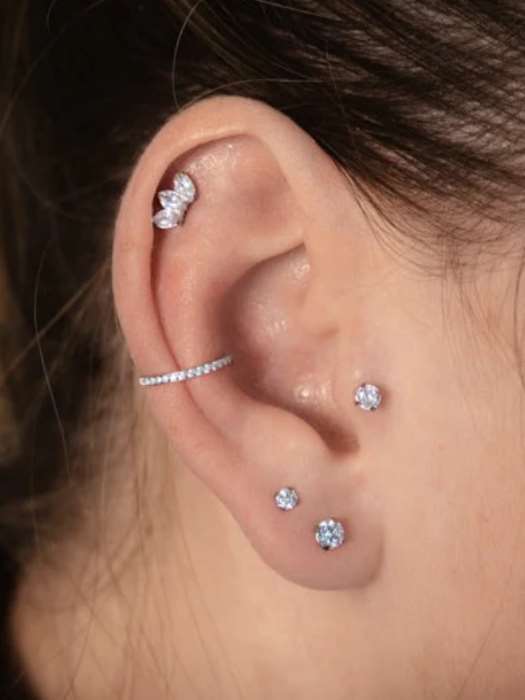  Forward Helix Hoop Piercing silver