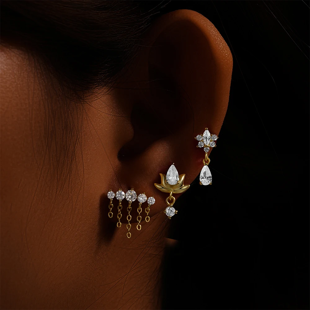 Dynamic sparkle from the Caitlin piercing, ideal for any event