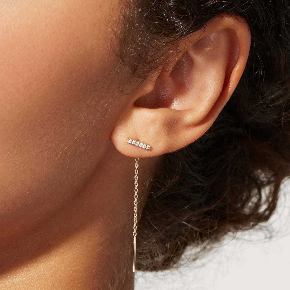 Elegant and radiant, Maribel's earrings with zirconia rectangle capture and reflect light, making a statement with every wear.