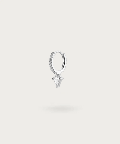 925 sterling silver earlobe piercing with zircon