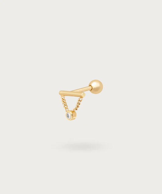 Flat Pendant Piercing with a golden finish.