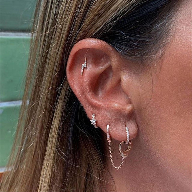 Carla Forward Helix Ear Piercing, Ideal for Flat, Helix, Earlobe, Forward Helix, and Tragus