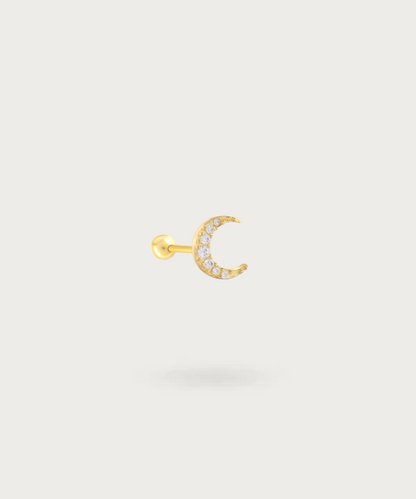 golden moon  Earpiercing with zircons