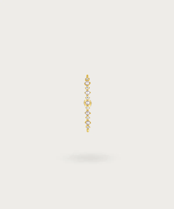 "Elegant Ear Piercing gold on neutral background"